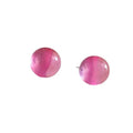 20mm Colorful Round Bead Stud Earrings Resin Transparent Bright Limpid Chuncy Bead Earrings for Women - color: Pink