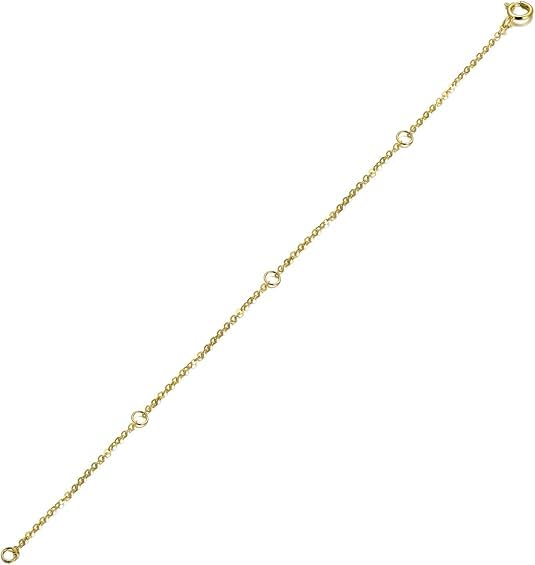 14K Gold Chain Extender for Women, Yellow Gold/White Gold/Rose Gold Adjustable Gold Necklace Anklet EXtension Chain, Available in 2/3/4 Inch - color: Yellow Gold, size: 4 Inch