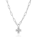 Bheop Chunky Cross Necklace for Women Trendy 14K Gold Silver Layered Statement Cross Pendant Charm Necklace Waterproof Paperclip Herringbone Snake Choker Chain Christian Jewelry Set Gift Non Tarnish - style: SL-Cross Necklace(0.8 inch Pendant)