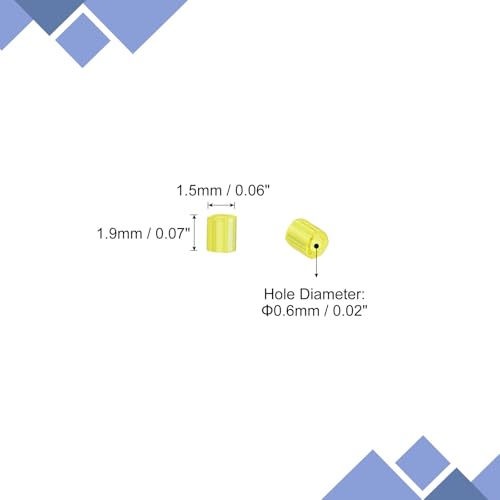 uxcell 1400Pcs Glass Bugle Beads, 1.9x1.5mm Tube Mini Loose Glass Seed Spacer Bead for DIY Earrings Necklaces Bracelets Jewelry Making (Yellow) - color: Yellow, size: 1.9x1.5mm