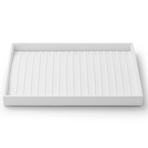 Oirlv Premium White Leather Stackable Jewelry Tray 18 Gird Necklace Bracelet Organizer Showcase Necklace Display Tray - color: White, size: Necklace/Bracelet Tray