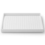 Oirlv Premium White Leather Stackable Jewelry Tray 18 Gird Necklace Bracelet Organizer Showcase Necklace Display Tray - color: White, size: Necklace/Bracelet Tray