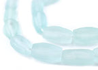 The Bead Chest Clear Aqua Faceted Cylinder Java Recycled Glass Beads (20x12mm) - color: Clear Aqua