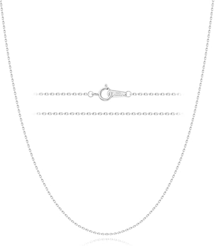Gacimy 925 Sterling Silver Chain for Women, 1mm 1.3mm 1.5mm 1.8mm Cable Chain Necklaces - size: 16 Inches, style: b.1mm Silver