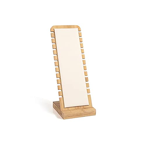 TANG SONG Natural Color Bamboo Leather Soft Mat Multiple Necklace Display Stand Necklace Bracelets Chains Organizer Holder for Home (White) - color: Natural-White, size: 1PC