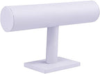 ChezMax Necklace Jewelry Display Jewelry Stand Hovering T-Bar Bracelet Holder for Home Organization - color: A-White Leatherette