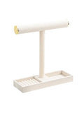 Multi-Use Jewelry Holder Stand, Necklace Bracelet Ring Organizer Stand, Scrunchie Watches Velvet Jewelry Holder Stand With Tray for Women Girls Home Use(Beige with Lid) - color: Beige+Lid