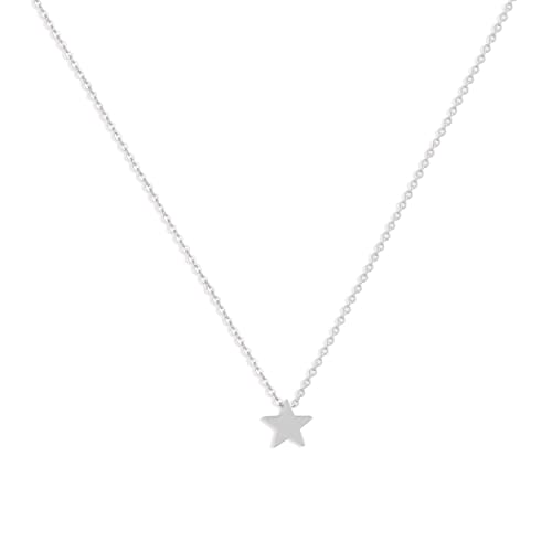 Valloey Rover Gold Necklace for Women 14K Gold Plated Circle Cubic Zirconia Pendant Necklace Dainty Twist Rope Chain Necklace Simple Jewelry Gift for Women - style: Silver-Star