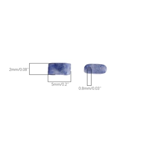 Beadia Natural Blue Sodalite Stone Tila Beads 5x2mm Rectangle 2-Hole Spacer Beads for DIY Bracelet Earring Making 15"/Strand - color: Blue Sodalite, size: 5x2mm