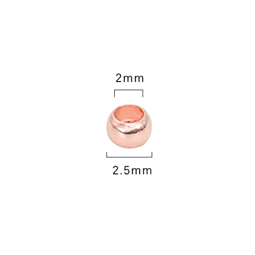 BEADIA Rose Gold Plated Crimp Beads Non Tarnish 2.5mm 600pcs for Jewelry Making Findings - color: Crimp Beads Rose Gold, size: 2.5mm