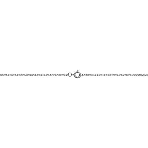 Kooljewelry Womens Classic Rope Chain - 14k White Gold Barely-There Necklace Thin Lightweight - size: 16 inch, style: 1 mm wide