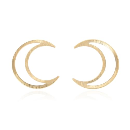 20pcs Adabele Brushed Raw Brass 16mm Filigree Moon Connector Component Earring Findings No Plated/Coated for Jewelry Craft Making CF-C3 - size: Filigree Moon (16mm)