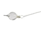 Amazing Gemstone Clear Quartz Crystal Ball Pendulum for Divination - Dowsing Pendulum Necklace with Chain and Quartz Bead for Reiki Healing and Crystal Grid Meditation - color: Clear Quartz