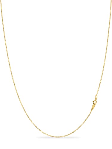 KEZEF 1mm 925 Sterling Silver Necklace for Women | 16-36 inch long Silver, 18k Gold, Rose Gold Necklaces for Women - Made In Italy Real Cable Chain Jewelry | Dainty cadena de plata s925 para mujer - color: 18k Gold, size: 24 Inches