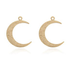 20pcs Adabele Brushed Raw Brass Moon Component Earring Findings 22mm (0.87 inch) Pendant No Plated/Coated for Jewelry Craft Making CF-C1 - size: Moon (22mm)