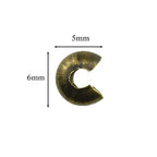 Crimp Bead Knot Covers 5mm Outer Dia Half Round Open Form a Ball Easy to Position Two Sides Keep Flush Close Neatly Evenly Stop Wire Wear No Irritate for Jewelry Craft Bronze Copper 100pcs - size: 5mm-Bronze-100Pcs