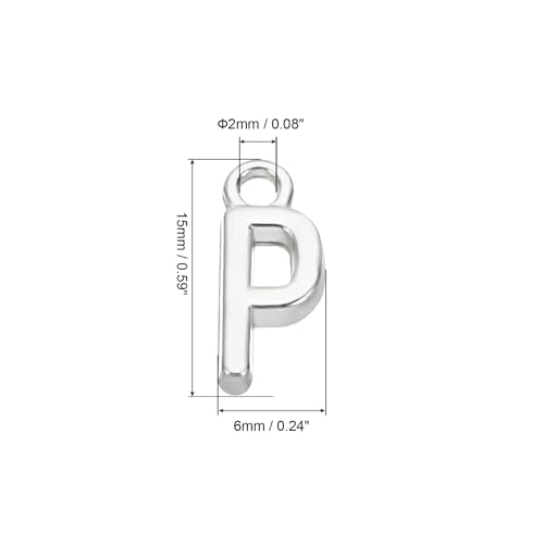 PATIKIL Letter Charm, 50pcs Alphabet Initial Pendant Charm Bulk DIY for Jewelry Making Bracelets Earrings Necklace - style: P