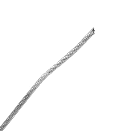 Mandala Crafts 49 Strand Beading Wire for Jewelry Making - 98 FT 22 Gauge Stainless Steel Braided Tiger Tail Wire for Bead Stringing - size: 49 Strands 22 Gauge 0.6MM 98FT