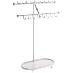 Angelynn's Sturdy Extra Long Necklace Holder Organizer Tall Tabletop Pendant Display Stand, Freestanding Large Capacity Jewelry Tree, Sharisa White 11 3/4" Wide x 16 1/2" Tall - color: White, size: Sharisa