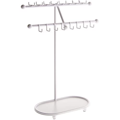 Angelynn's Sturdy Extra Long Necklace Holder Organizer Tall Tabletop Pendant Display Stand, Freestanding Large Capacity Jewelry Tree, Sharisa White 11 3/4" Wide x 16 1/2" Tall - color: White, size: Sharisa