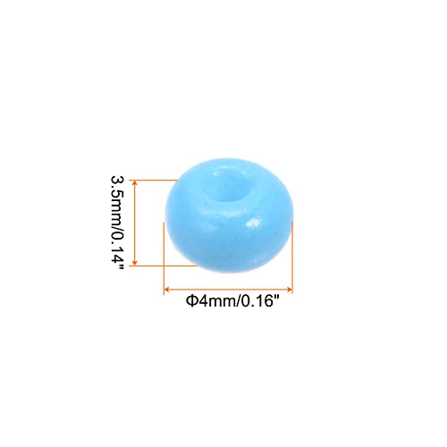 HARFINGTON 2000Pcs Small Glass Beads 6/0 4mm Loose Tiny Round Small Beads for Bracelet Earring Rings Jewelry Making, Sky Blue - color: Sky Blue