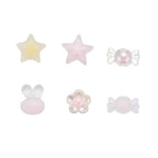 100Pcs Cute Frosted Acrylic Beads Transparent Candy Flower Star Rabbit Loose Spacer Beads for Jewelry Making DIY Bracelets Necklaces Earrings Craft Gift - color: 6 Shapes-100 pcs