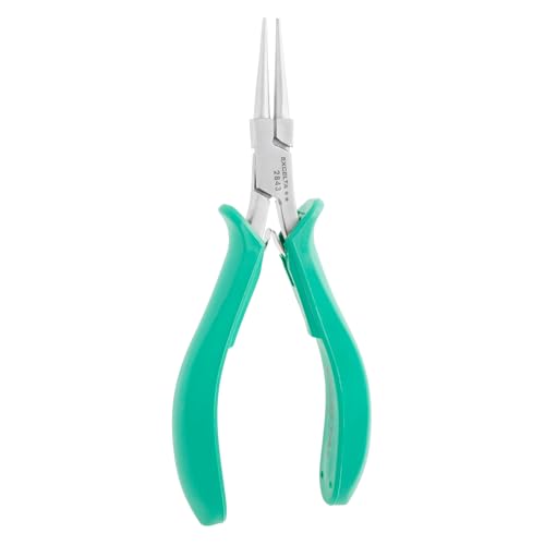 Excelta 2843 Medium Round Nose Plier, Jewelry Tool for Safe Wire Loops, Rings, and Wraps, Ideal for Gold, Silver, and Copper Crafts, Electronics Repair, Bench Work, and Small Tool Sets - size: 5.75 Inch, style: Cushioned Grip, Small Nose, 2843