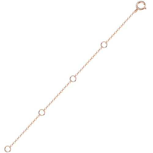 14K Solid Gold Necklace Extender Real Bracelet Extender 2 3 4 Inch Durable Adjustable Chain Gold Anklets Extension for Women 2" 3" 4" (14K Rose Gold-4 IN) - color: 14K Rose Gold-4 IN