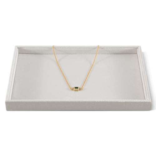 Velvet Stackable Jewelry Display Flat Tray For Ring Earring Necklace Bracelet, Bangle Pendant Storage Blank Plate, Shop Countertop Jewelry Dish Organizer (White) - color: White, size: Blank Tray