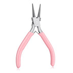 Round Nose Pliers for Jewelry Making 5 Inch Precision Jewelry Pliers Stainless Steel Chain Nose Plier Jewelry-Making-Tools for DIY Crafts Hobby Projects (Pink) - color: Pink