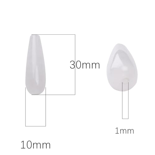 BEADIA Natural White Agate Teardrop Stone Beads 10x30mm 12pcs Dangle Earring Charm for DIY Jewelry Making - color: White Agate