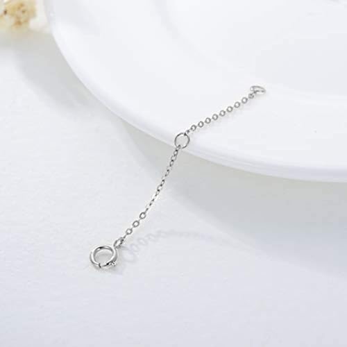 14K Gold Chain Extender for Women, Yellow Gold/White Gold/Rose Gold Adjustable Gold Necklace Anklet EXtension Chain, Available in 2/3/4 Inch - color: White Gold, size: 2 Inch