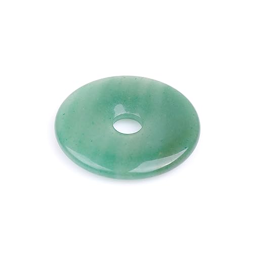 JOE FOREMAN 50mm Green Aventurine Natural Gemstone Ring Circle Donuts Pendant Charms Beads for Jewelry Making 1Pcs - color: Green Aventurine, size: 50mm