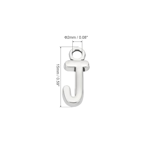 PATIKIL Letter Charm, 50pcs Alphabet Initial Pendant Charm Bulk DIY for Jewelry Making Bracelets Earrings Necklace - style: J