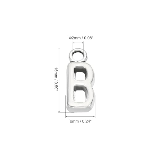 PATIKIL Letter Charm, 50pcs Alphabet Initial Pendant Charm Bulk DIY for Jewelry Making Bracelets Earrings Necklace - style: B