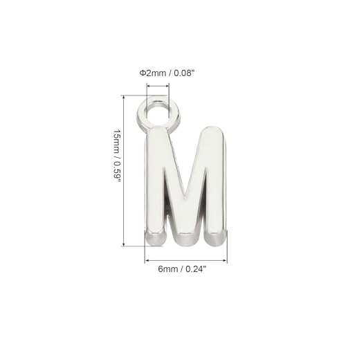 PATIKIL Letter Charm, 50pcs Alphabet Initial Pendant Charm Bulk DIY for Jewelry Making Bracelets Earrings Necklace - style: M
