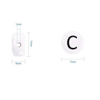 Amaney 100pcs C Letter Beads 7x4mm White Round Acrylic Black Alphabet for Bracelet Jewelry Making - color: C