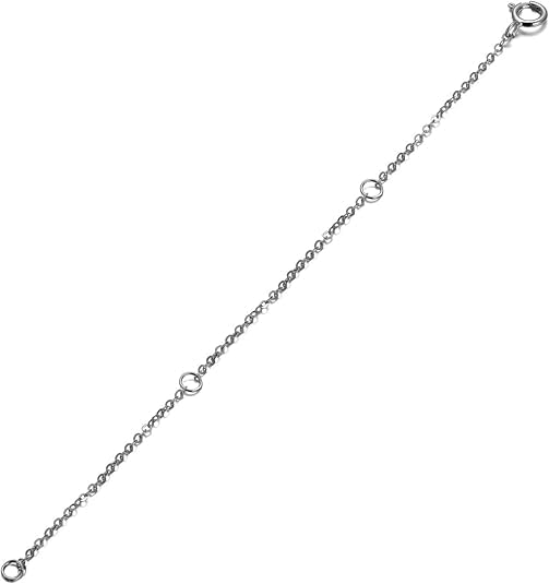 14K Gold Chain Extender for Women, Yellow Gold/White Gold/Rose Gold Adjustable Gold Necklace Anklet EXtension Chain, Available in 2/3/4 Inch - color: White Gold, size: 3 Inch
