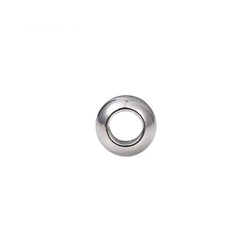 BEADIA Stainless Steel Spacer Beads 12x8mm Round Loose Charm Caps Beads for DIY Jewelry Making 10pcs with 6.5mm Hole - color: 12x8mm 6.5mm