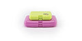 Caboodles Care Pack + Lil Bit Set Mini Cosmetic Storage for Purse With Snap-tight Latch, Citron and Pink, 1 count (Pack of 3) - color: Citron and Pink
