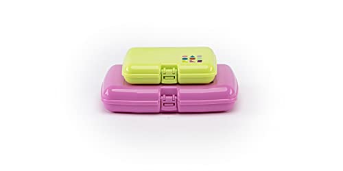 Caboodles Care Pack + Lil Bit Set Mini Cosmetic Storage for Purse With Snap-tight Latch, Citron and Pink, 1 count (Pack of 3) - color: Citron and Pink