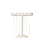 Julysky T-Bar Necklace Holder Stand,Necklace Display Stand for Selling,Necklace Organizer for Women,Necklace and Bracelet Hanger,Jewelry Stand,Necklace Storage Stand,Necklace Tree（Beige）
