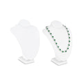 MOOCA 2 Pcs Small Necklace Chain Jewelry Bust Display Holder Stand, Necklaces Display Mannequin, Jewelry Bust Stand 7 1/4 in H, White Leatherette - color: 1) White Faux Leather, 2 pieces