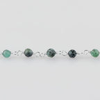 Natural Gemstone Cluster Anklets, Silver Plated Rosary Ankle Bracelet, Handmade Boho Jewelry for Women, Hypoallergenic Lightweight Crystals Beads Chain, Gift for Her, 9+1.50inch