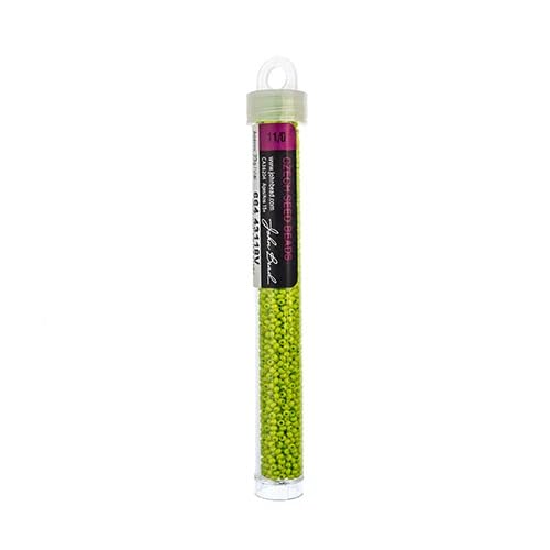 John Bead Czech Glass Seed Beads 11/0 Terra Intensive Light Green, 25 Grams of DIY Jewelry Making Beads Preciosa (Jablonex) - color: Light Green