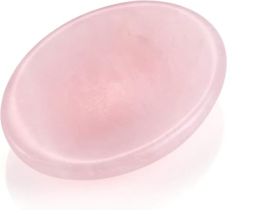 Rose Quartz Worry Stone – Natural Thumb Stone for Love, Anxiety Relief & Meditation | Pocket Palm Stone for Reiki, Crystal Healing, Stress Relief, Chakra Balancing & Spiritual Energy - color: Rose Pink