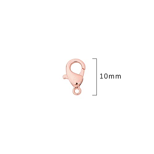 BEADIA Rose Gold Plated Lobster Clasps Non Tarnish 10mm 20pcs for Jewelry Making Findings - color: Lobster Clasps Rose Gold, size: 10mm