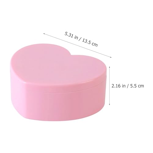 Cabilock 5 Pcs Heart Shaped Jewelry Box for Girls Women, Double Layer Small Jewelry Organizer with Mirror, Portable Travel Case for Earrings Necklaces