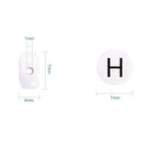Amaney 100pcs H Letter Beads 7x4mm White Round Acrylic Black Alphabet for Bracelet Jewelry Making - color: H