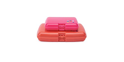 Caboodles Care Pack and Lil Bit Set | Mini Cosmetic Storage for Purse With Snap-Tight Latch, Hot Pink & Orange - color: Hot Pink & Orange
